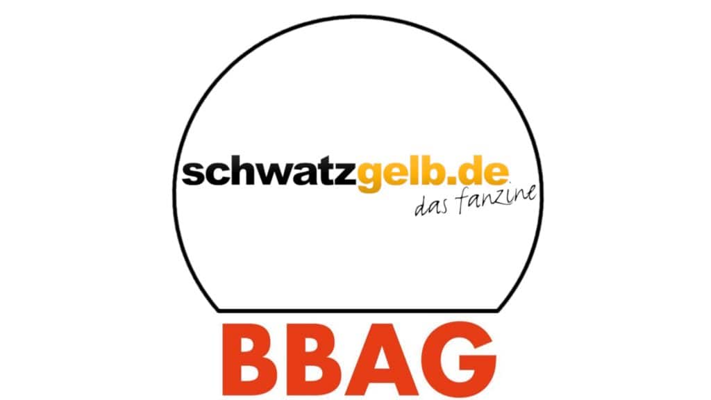 Logo schwazgelb.de im inneren eines runden Rahmens mit der Bildunterschrift BBAG